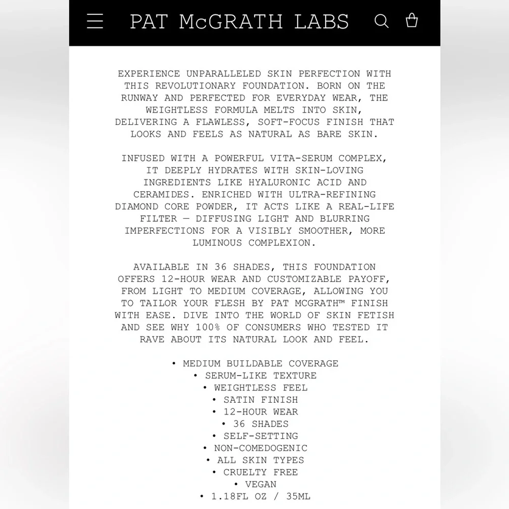 Pat McGrath ‘Light Medium 9’ Skin Fetish: Sublime Perfection Foundation - Picture 10 of 11
